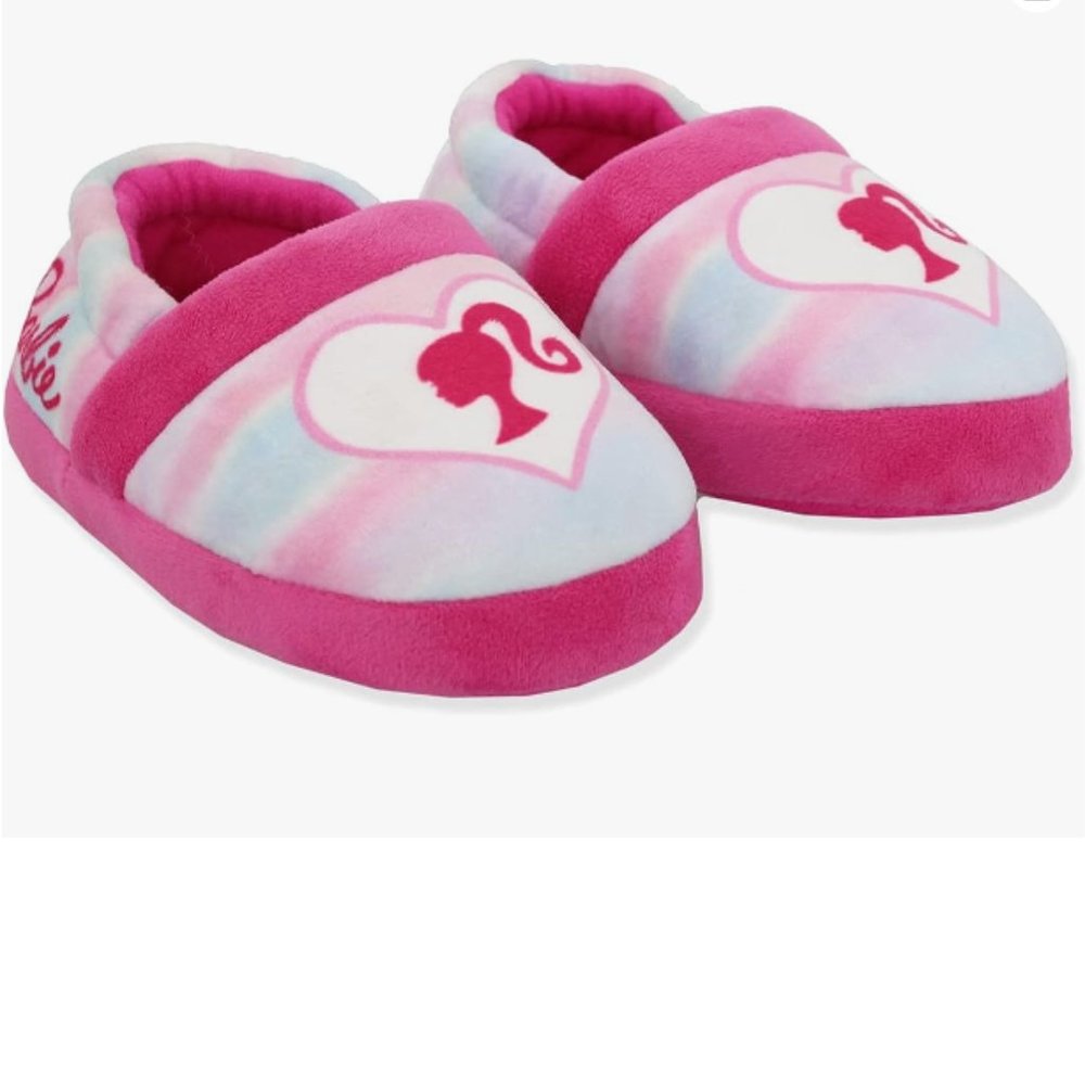 Barbie Rainbow Toddler and Little Girls Plush Aline Slippers Xl 2/3